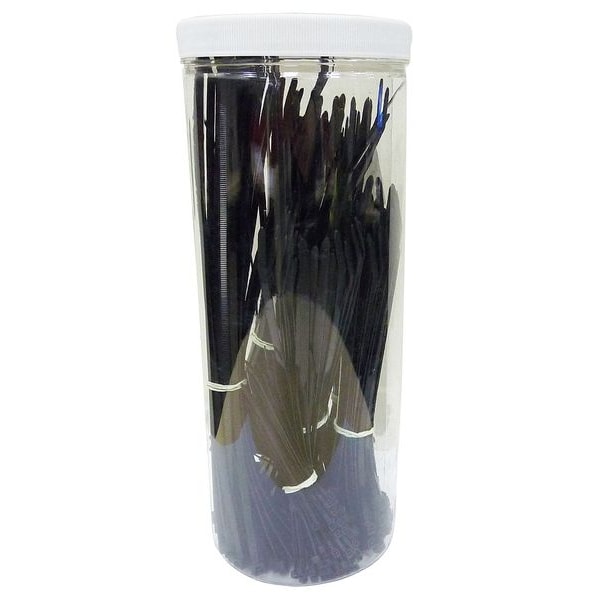 Power First Cable Tie Kit, 3.9 in, 7.9 in & 11.8 in L, Nylon 6/6, Black, 650 PK - 40J772