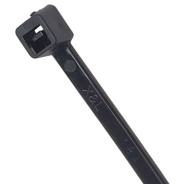 Power First Cable Tie, 11 in L, 0.14 in W, 3.15 in Max Bundle Dia, Black, Nylon 6/6, 100 PK - 36J146