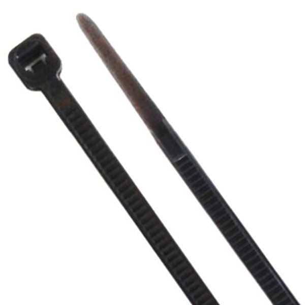 Power First Cable Tie, 3.9 in L, 0.1 in W, 0.85 in Max Bundle Dia, Nylon 6/6, Black, 100 PK - 36J128