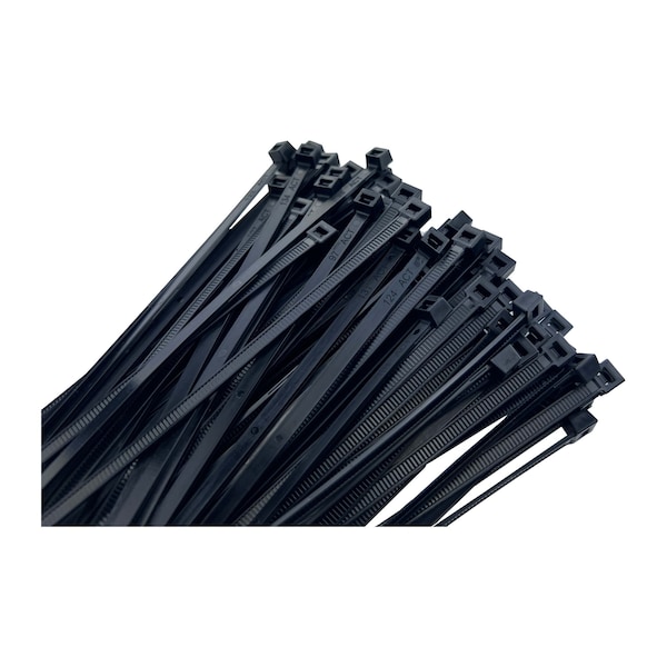 Triton Products 7" Long Heavy-Duty Black Nylon Ties with 50 lb Tensile Strength 100/pk - ZT-07BK
