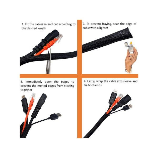 Kable Kontrol Kable Kontrol® Wrap Around Braided Sleeving - 1/2" Inside Diameter - 150' Length - Black - BSSCE0.50-150