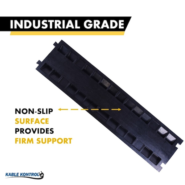 Kable Kontrol ATLAS Heavy Duty Cable Protector - 2 Channel - Rubber - 1.25" H x 1.25" W Channels - Black Base / Yellow Lid - CP9987
