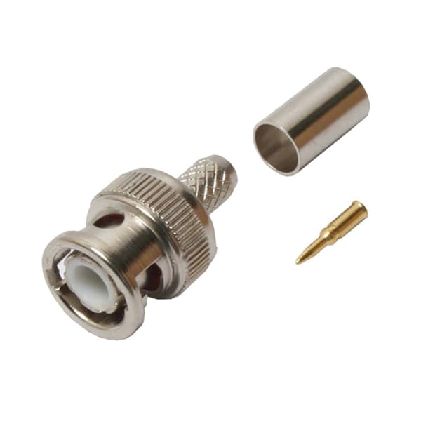 Quest Technology International BNC (Male) Connector, 50 Ohm - 3Pc-Crimp-On, Rg-59/62 Plenum - CBN-3111