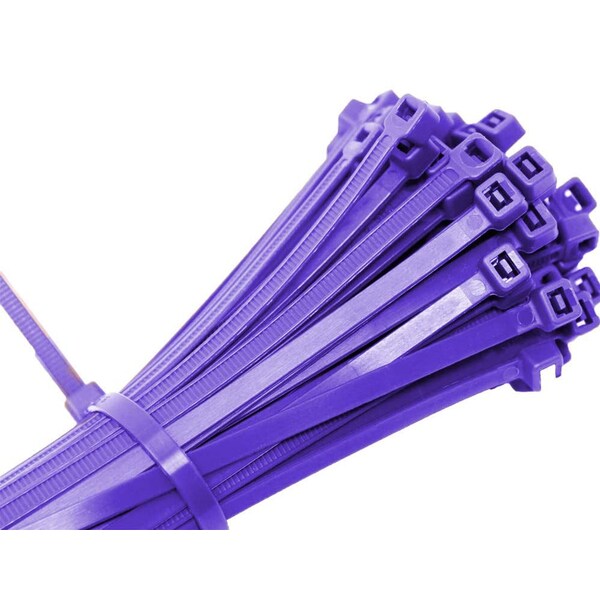 Us Cable Ties Cable Tie, 11 in., 50 lb, Purple Nylon, 100PK - SD11PR100