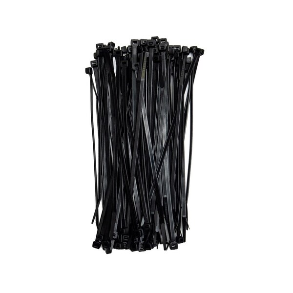 South Main Hardware 8-in   75-lb, Black UV Resistant, 100 Standard Nylon Tie - 220138