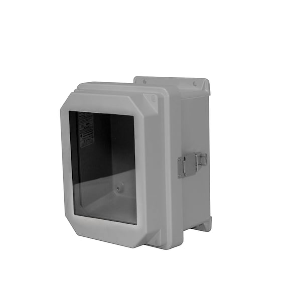 Vynckier Fiberglass Electrical Enclosures, 11.32 in H, 5.43 in D, 9.32 in W, NEMA 4X, Hinged - RVJB1008NHWPL1