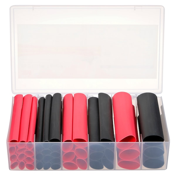 3M Heat Shrink Tubing Kit, Red, Black, 42 Pc - EPS300-1/2 TO 1-BLACK&RED-5-42 PC KITS