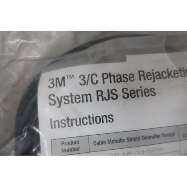 3M 3C Phase Rejacketing System 08102In 4Ft Wire Splice Kit  Heat Shrink Tubing, RJS3 - RJS-3