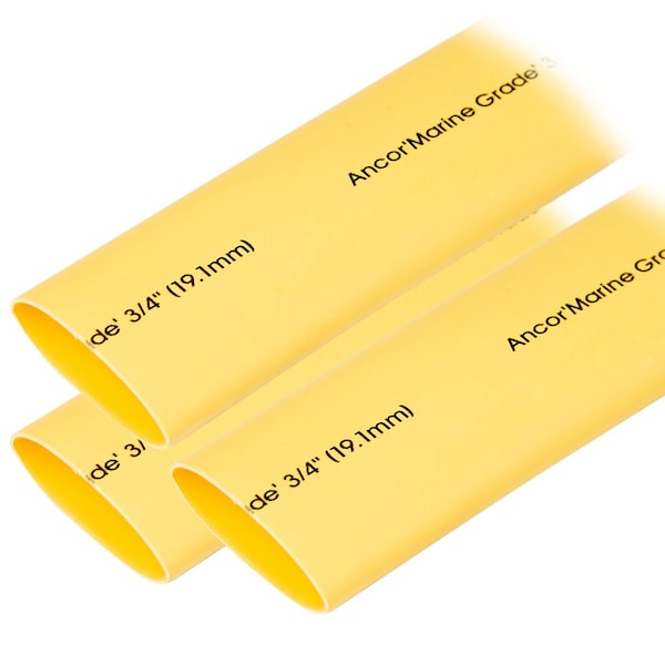 Ancor Heat Shrink Tubing 3/4in x 3in - Yellow - 3 Pieces - 306903