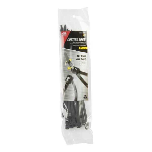 Gardner Bender 8 in. L Black Self-Cutting Cable Tie 20 pk - 45-308UVBSC