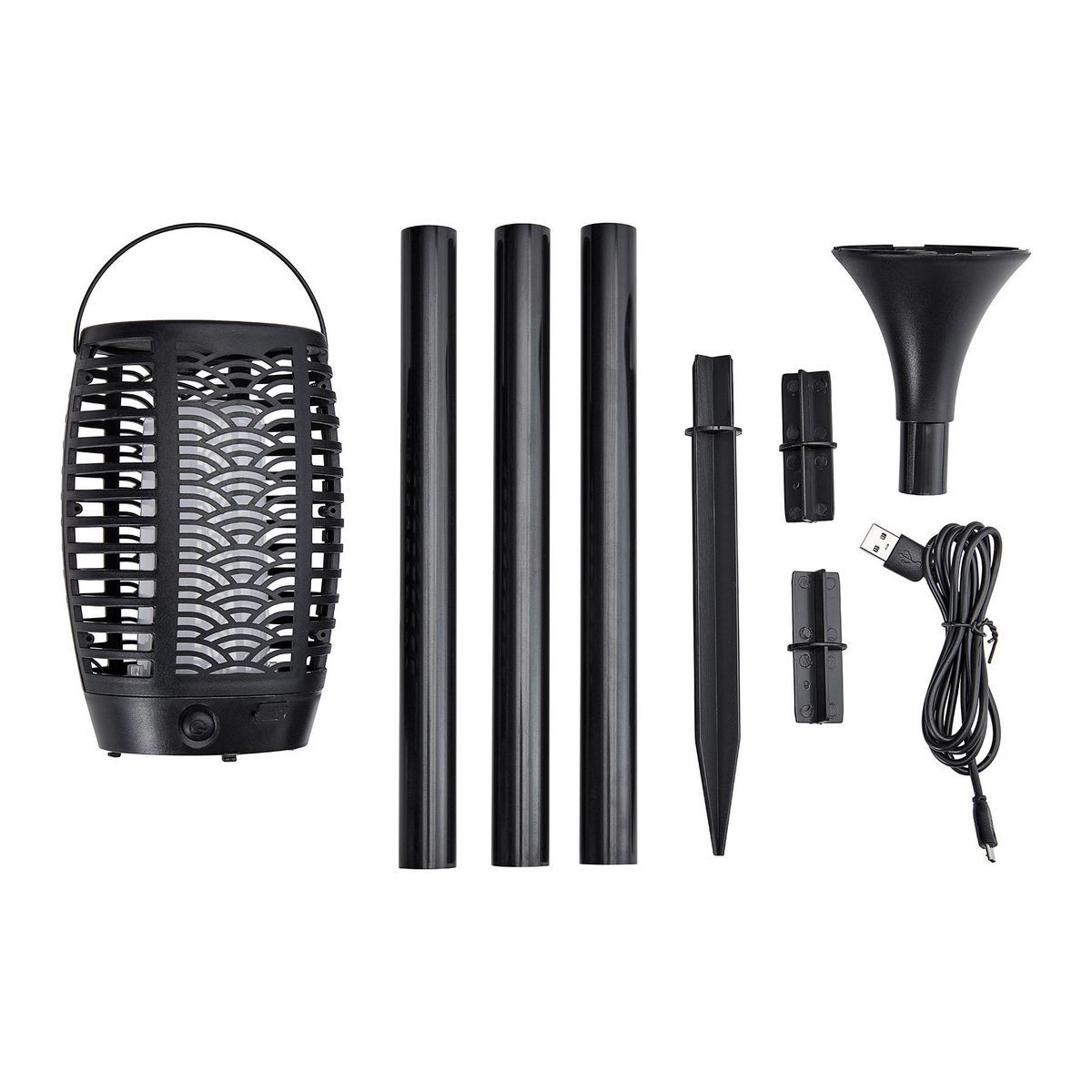 One Stop Gardens 40 pulgadas Luz de Antorcha Recargable Solar LED 3 en 1 - 58225