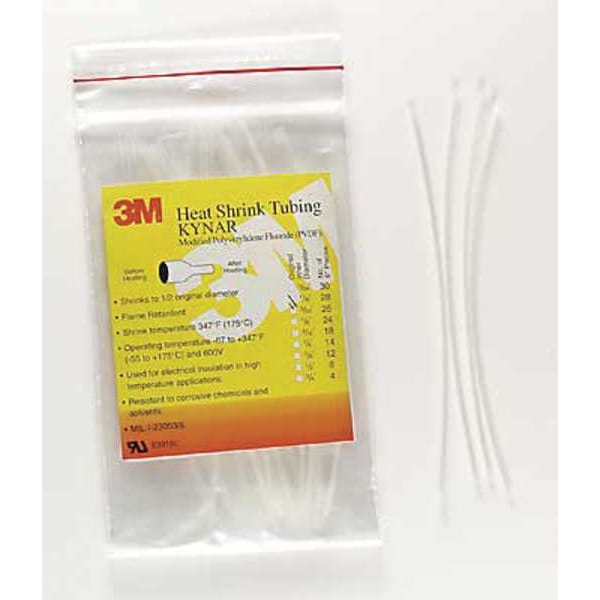 3M Shrink Tubing, 0.5in ID, Clear, 6in, PK100 - MFP-1/2"-Clear PK100