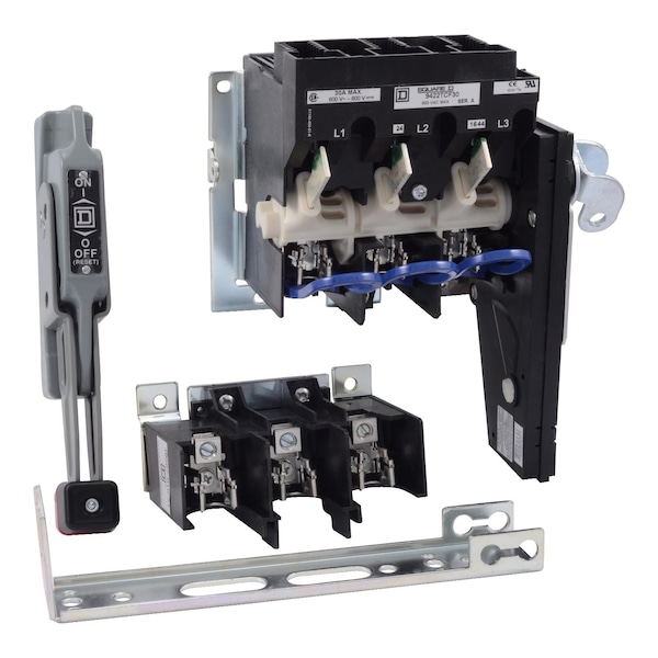 Mecanismo de operación Square D, montaje de brida, profundidad variable, 30A, 250V, portafusibles, mecanismo de interruptor, mango de 6 pulgadas, NEMA 4 - 9422ATCF301