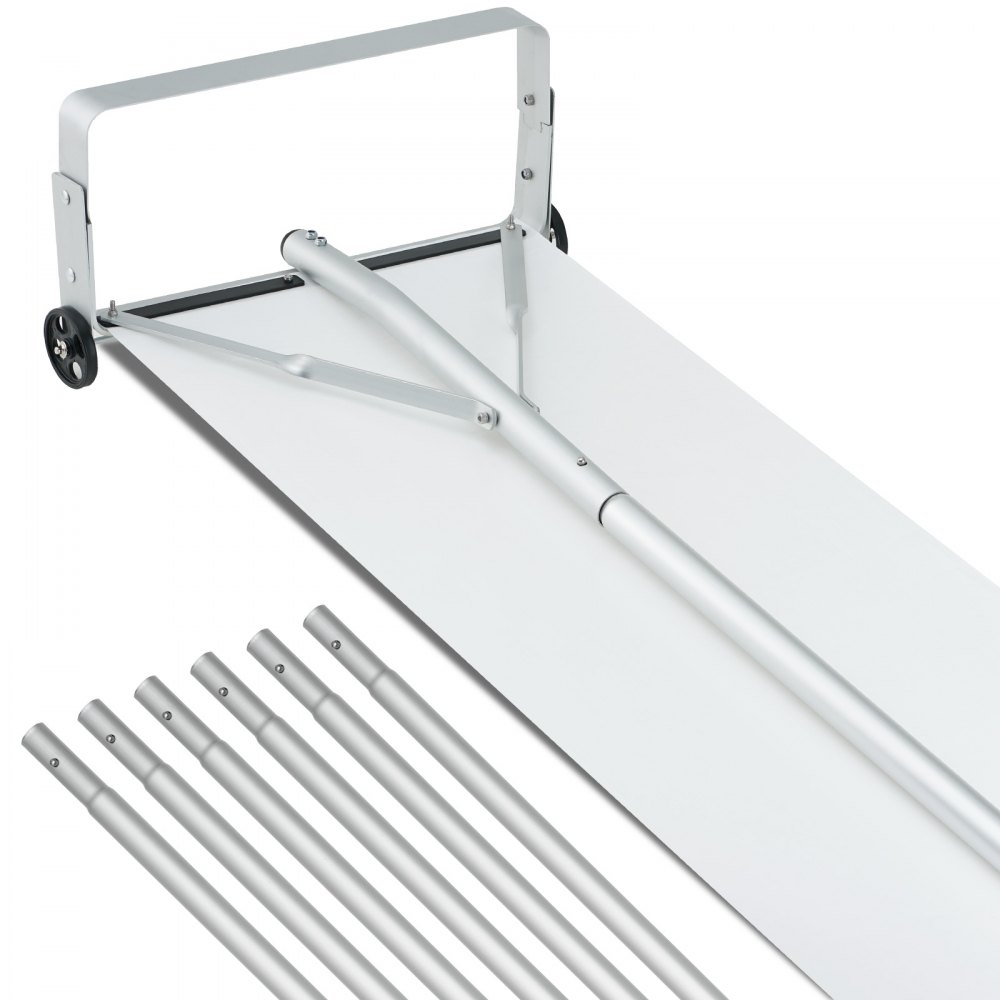 VEVOR Snow Roof Rake, 30ft Reach Aluminium Roof Shovel with Slide Cloth, Premium 19" Blade Snow Removal Tool, Safe on Roof with Roll Wheels, Anti-Slip Handle, Use for House Roof, Car Snow, Wet Leaves - WDP30YCGDSLHUWNL3V0