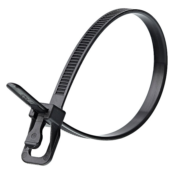 Retyz Releasable Tie, UV Black, Nylon, PK100 - EVT-S12BK-TA