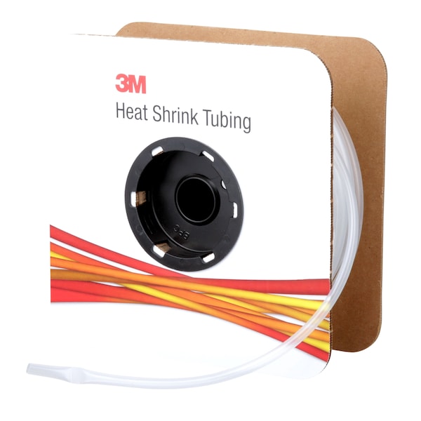 3M Shrink Tubing, 0.25in ID, Clear, 100ft - FP301-1/4-100'-CLEAR-SPOOL