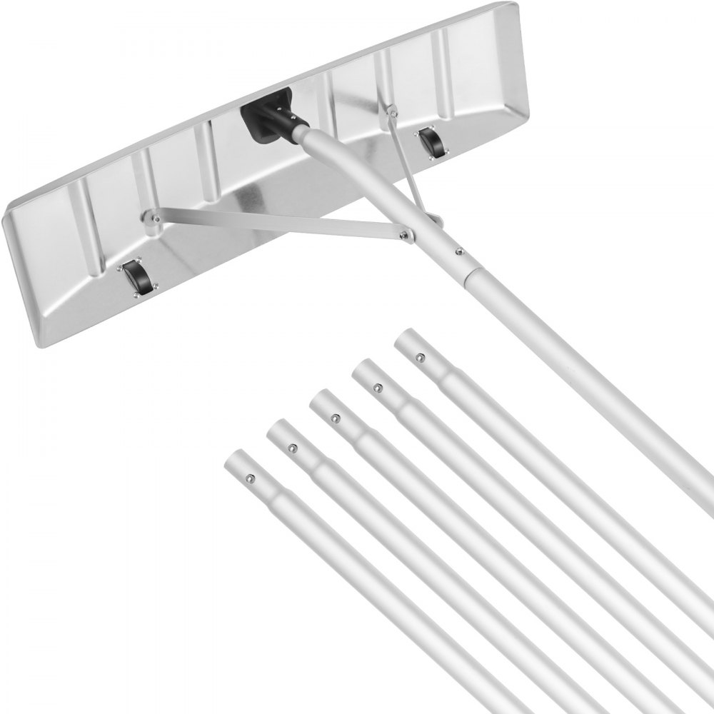 VEVOR Snow Roof Rake, 25" Blade Snow Removal Tool, 21ft Reach Aluminium Roof Shovel, Roll Wheels for Roof Protection, Anti-Slip Handle Grip, Easy to Setup & Use for House Roof, Car Snow, Wet Leaves - WDP21YCGBSLHB0E8EV0
