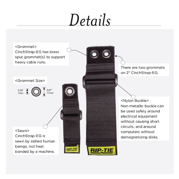 Rip-Tie Heavy Duty Strap, Brown, 2"x16" - OW-16-G1P-BN