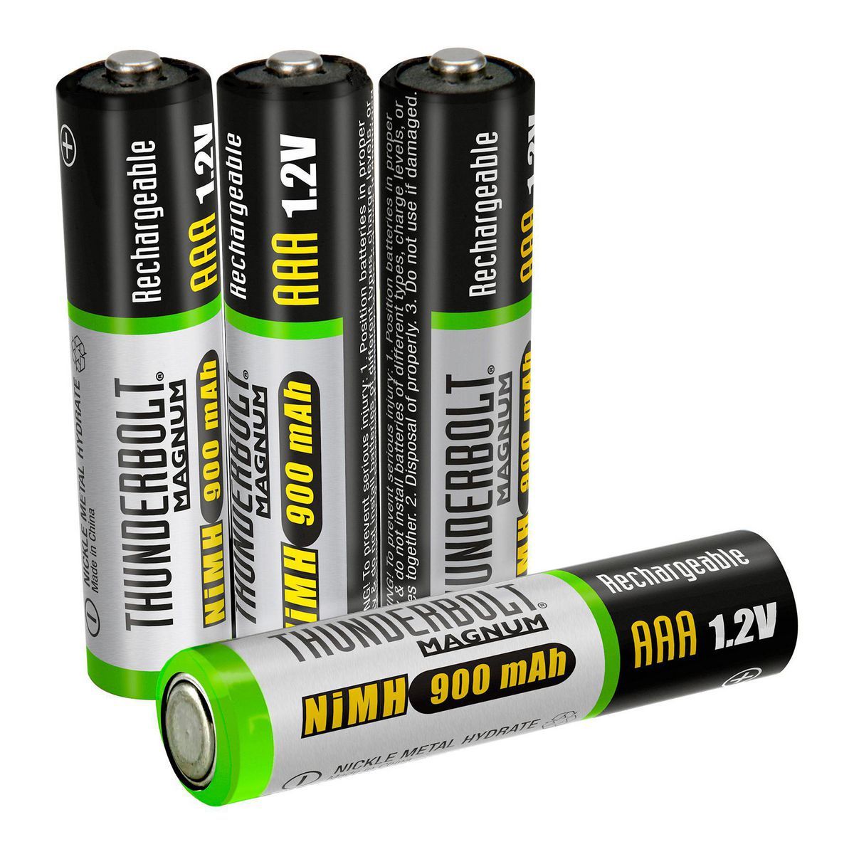 Baterías recargables de alto rendimiento AAA Thunderbolt Magnum de alta capacidad NiMH, paquete de 4 - 97861