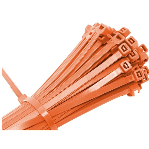 Us Cable Ties Cable Tie, 4 in., 18 lb, Orange Nylon, 100PK - LD4OR100