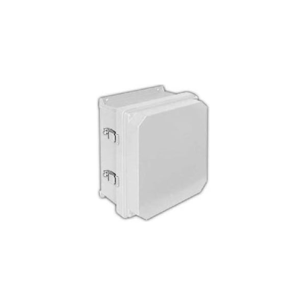 Vynckier Enclosure Systems Fiberglass Electrical Enclosures, 17.32 in H, 6.67 in D, 15.32 in W, NEMA 4X, Hinged - RVJ1614HWPL2