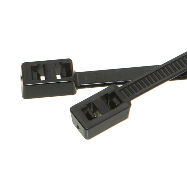 Us Cable Ties Cable Tie, 8 in., Double Head, UV Black Nylon, 25PK - DH8B25