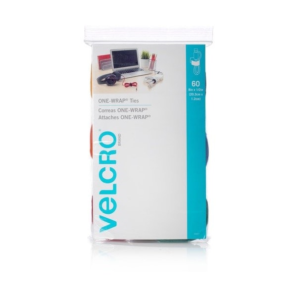 Velcro Brand FASTENER, TIES, 60PK, AST, 60PK - VEK93007