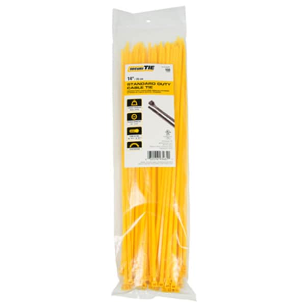 Gardner Bender 14 in. Standard Duty Cable Tie, Yellow, 100PK - 220992