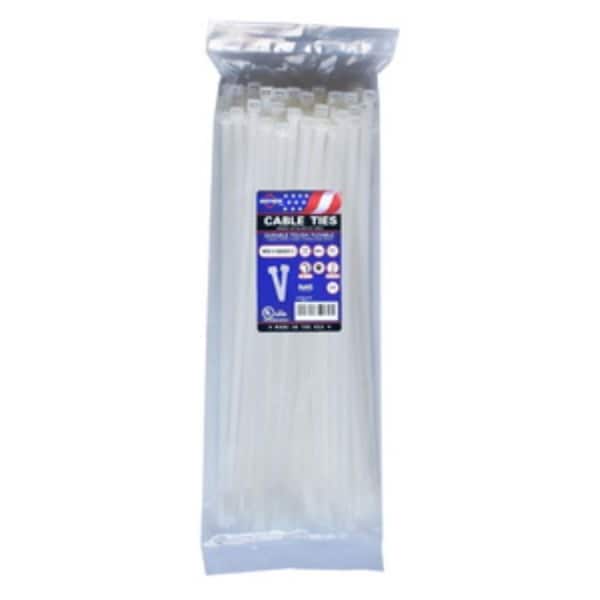 Hi-Tec 14 in. 120 lbs Test UV Cable Ties, Natural - HI3481002