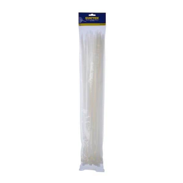 Surtek Plastic Cable Tie White Color 50 Pieces 400 X 76mm - 114225