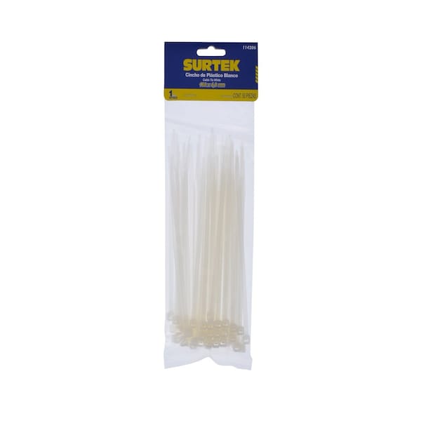 Surtek Plastic Cable Tie Natural Color 50 Pieces 160 X 48Mm - 114206