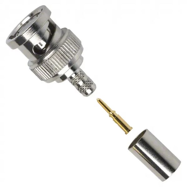 Remington Industries BNC Male Coaxial Connector Components, Bayonet Straight Plug for RG-55, RG-142, RG-223, RG-400 Cbls - 112514