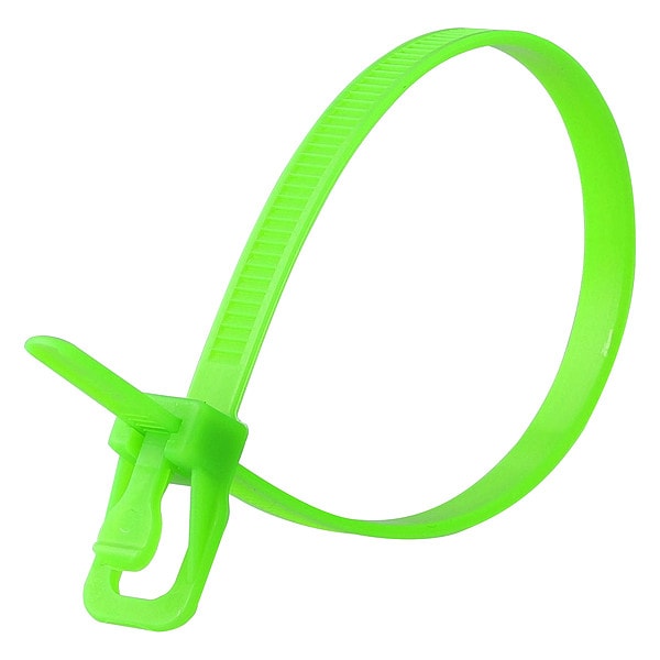 Retyz Releasable Tie, Fluor. Green, Nylon, PK20 - EVT-S08FG-HA