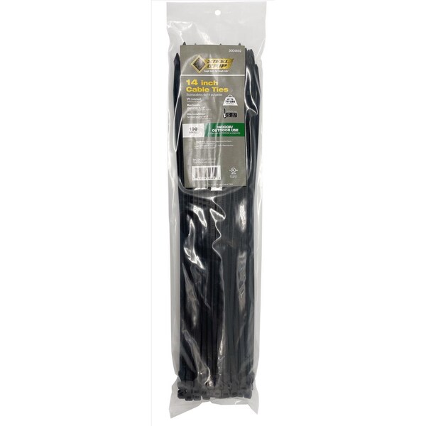 Steel Grip CABLETIE 14""75#BLK 100PK - 75S-360-14-UVC