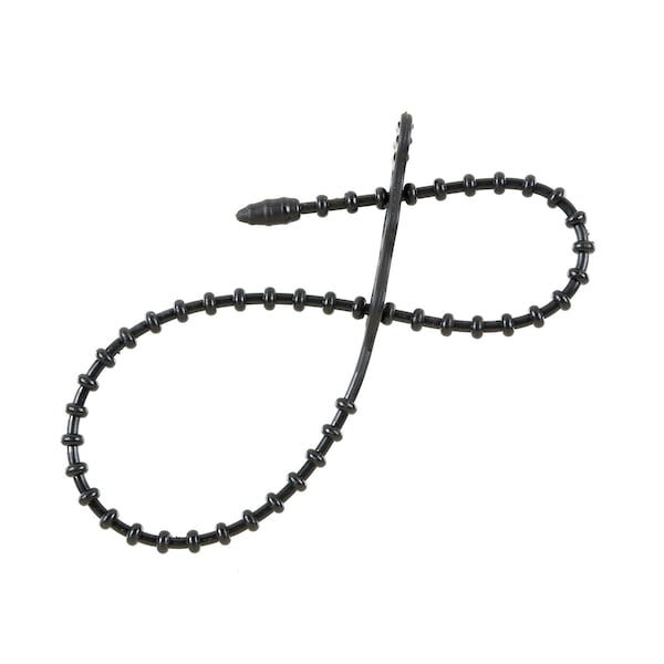 South Main Hardware 12-in  Double Loop Beaded 50-lb, Black, 15 Speciality Tie - 222076