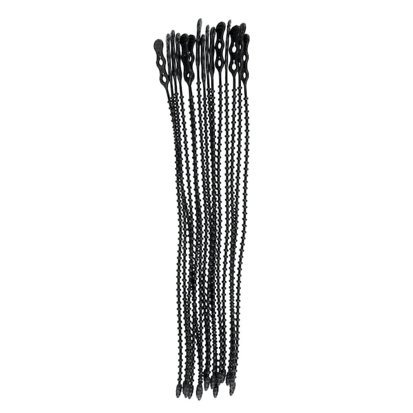 South Main Hardware 12-in  Double Loop Beaded 50-lb, Black, 15 Speciality Tie - 222076