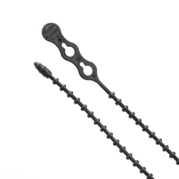 South Main Hardware 12-in  Double Loop Beaded 50-lb, Black, 15 Speciality Tie - 222076