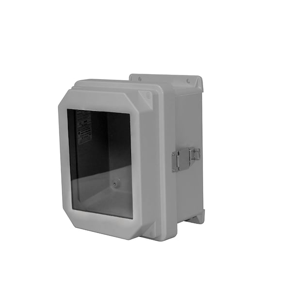 Vynckier Fiberglass Electrical Enclosures, 9.32 in H, 4.92 in D, 7.32 in W, NEMA 4X, Hinged - RVJB806HWPL1