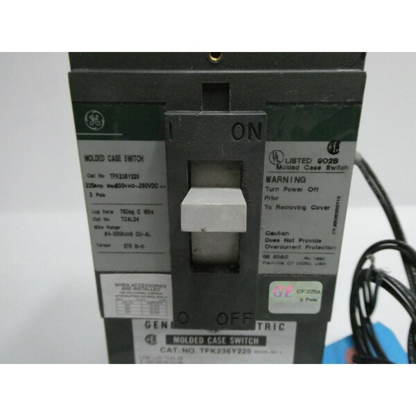 Interruptor de caja moldeada Ge 3P 225A AMP 600V AC 250V DC - TFK236Y225
