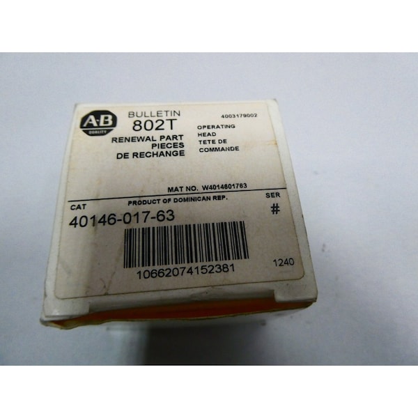 Piezas de interruptor de cabeza de operación y accesorios de Allen Bradley - 40146-017-63