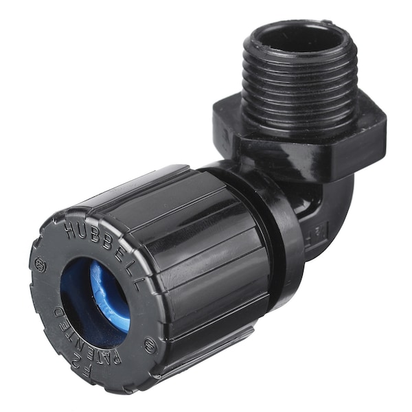 Hubbell Wiring Device-Kellems Kellems Wire Management, Cord Connectors, 90 Degree Male .38-.50", 1/2", Nylon - NHC2023CR