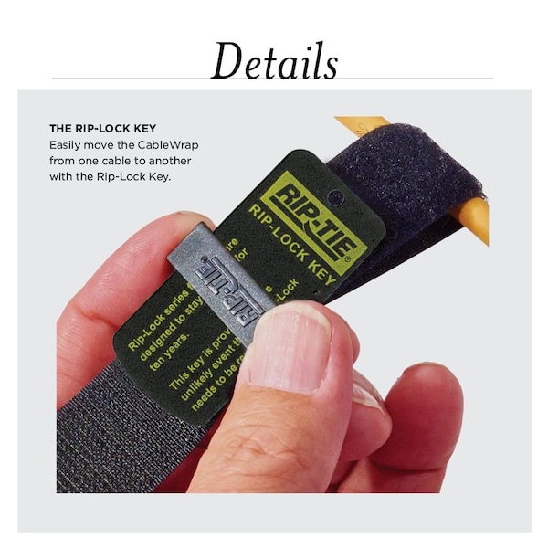 Rip-Tie Rip-Tie Rip-Lock CableWrap 100Pk, PK 100 - RLH-145-100-BK-WO
