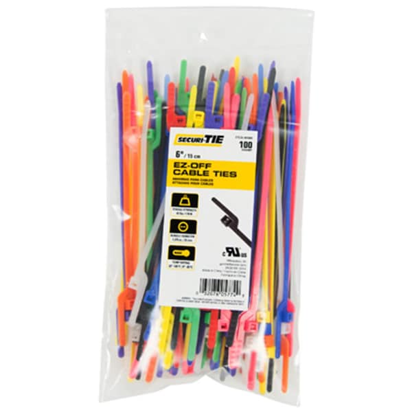 Gardner Bender 6 in. Light Duty EZ-Off Cable Tie, Red, 100PK - 221029