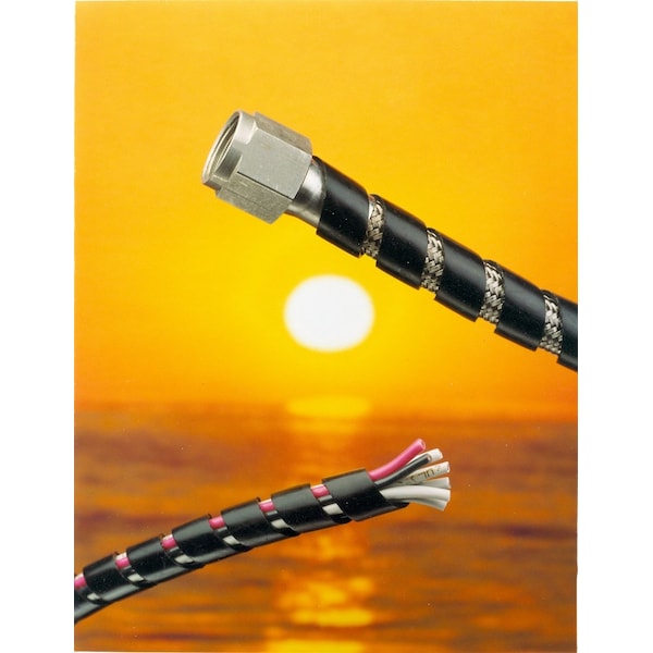 Heli-Tube 1/4 In. OD X 25FT Black Polyethylene Spiral Wrap - HT 1/4 UR-25