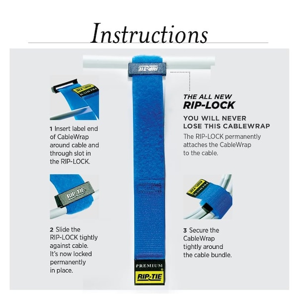 Rip-Tie Rip-Tie Rip-Lock CableWrap 3Pk Brow, PK 3 - RLH-095-003-BN-WO