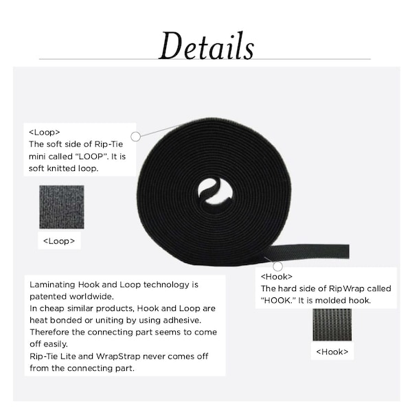 Rip-Tie Hook and Loop Tape, 3/8x600 ft. - W-60-PSP-W