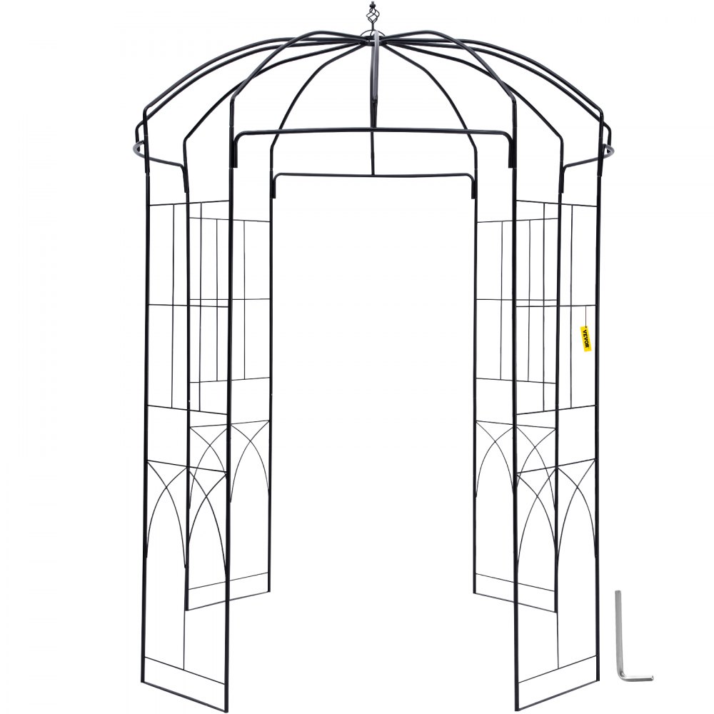 VEVOR Birdcage Shape Garden Arbor, 9' High x 6.6' Wide, Heavy Duty Wrought Iron Arbor, Wedding Arch Trellis for Climbing Vines in Outdoor Garden, Lawn, Backyard, Patio, Black - TYHYGMYCHSNL9G07VV0