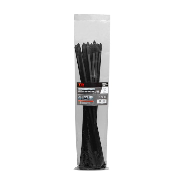 Tr Industrial 22.8 in Ultra-Heavy-Duty Multi-Purpose UV Cable Ties, 25-pk - TR88505