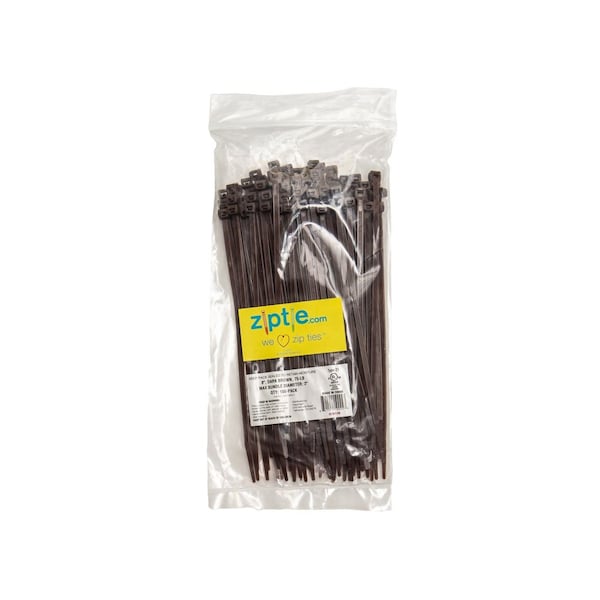 South Main Hardware 8-in   75-lb, Dark Brown, 100 Standard Nylon Tie - 220149
