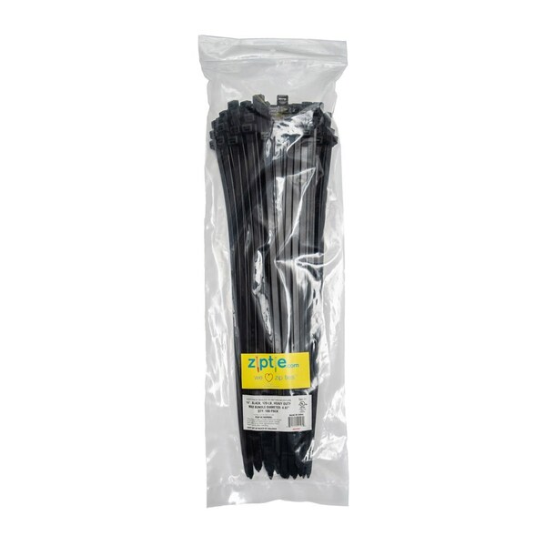 South Main Hardware 14-in 120-lb, Black Heavy Duty Nylon Tie 100PK - 222267